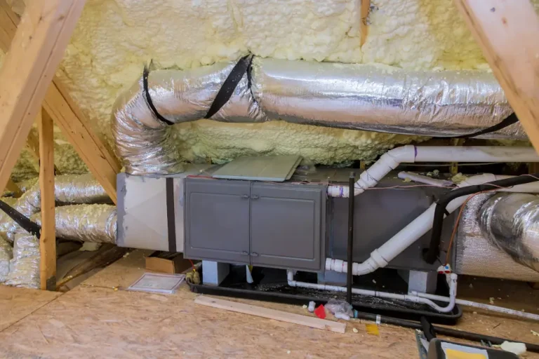 Furnace repair or replacement - Picture of a furnace in an attic